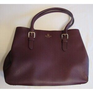 Kate Spade Cove Street Ariel Large Leather Tote Deep Wine Color WKRU2326 EUC